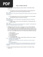 Topics: Confidence Intervals