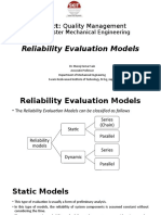 Reliability Evaluation Models