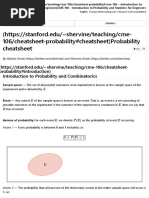 CME 106 - Probability Cheatsheet PDF