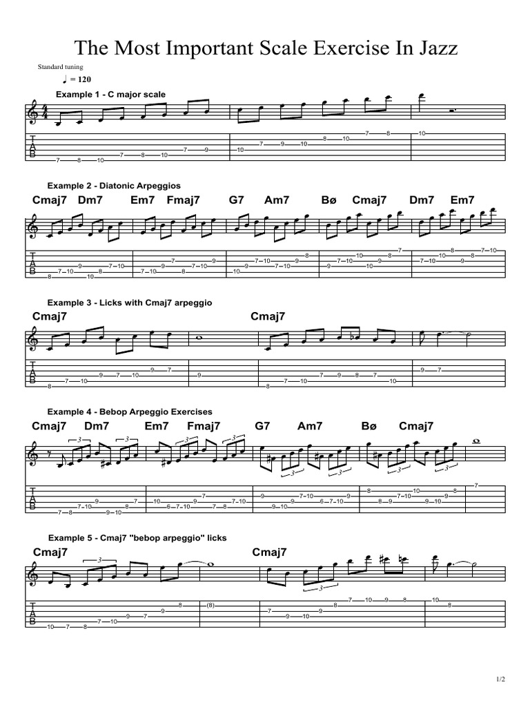 Jazz Scale and Arpeggio Exercises | PDF | Musical Compositions ...