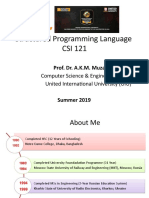 Structured Programming Language CSI 121: Computer Science & Engineering (CSE) United International University (UIU)