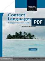 Contact Languages - Ecology and Evolution in Asia (Cambridge Approaches To Language Contact)