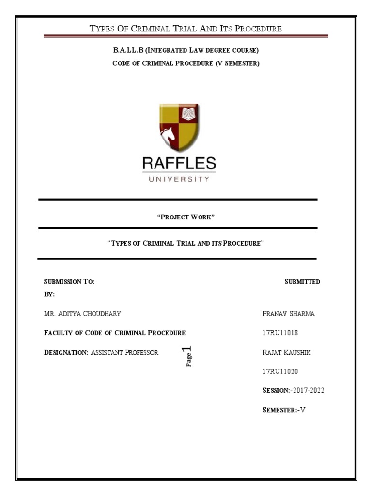 Criminal Trial & Procedure | PDF | Criminal Procedure In South Africa ...