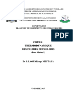 Cours - Thermodynamique Des Fluides Petroliers PDF