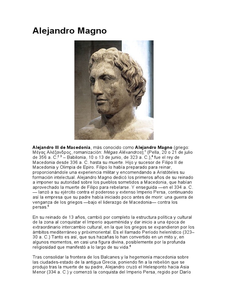 Alejandro Magno Comunicacion | PDF | Alejandro el Grande | Macedonia  (antiguo reino)