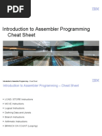 Introduction To Assembler Programming Cheat Sheet: Richard Cebula - HLASM