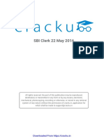 SBI Clerk 22 May 2016: Downloaded From Https://cracku - in