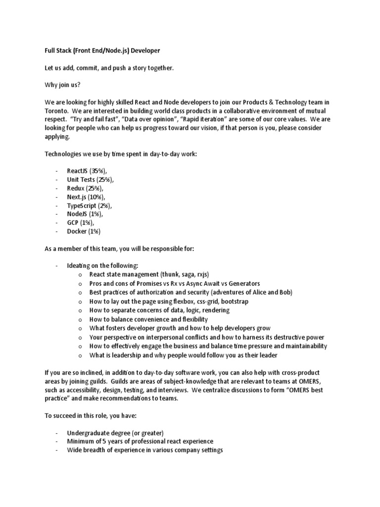 Full Stack Developer - Updated Feb. 2020 | PDF