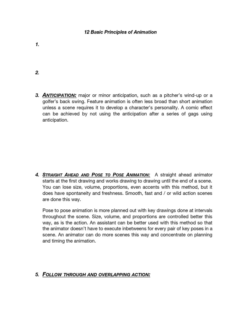 12 Basic Principles of Animation | PDF | Career & Growth