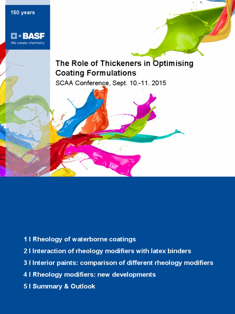 The Role of Thickeners in Optimising Coating Formulations SCAA