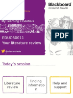 EDUC60011 Your Literature Review: My Learning Essentials