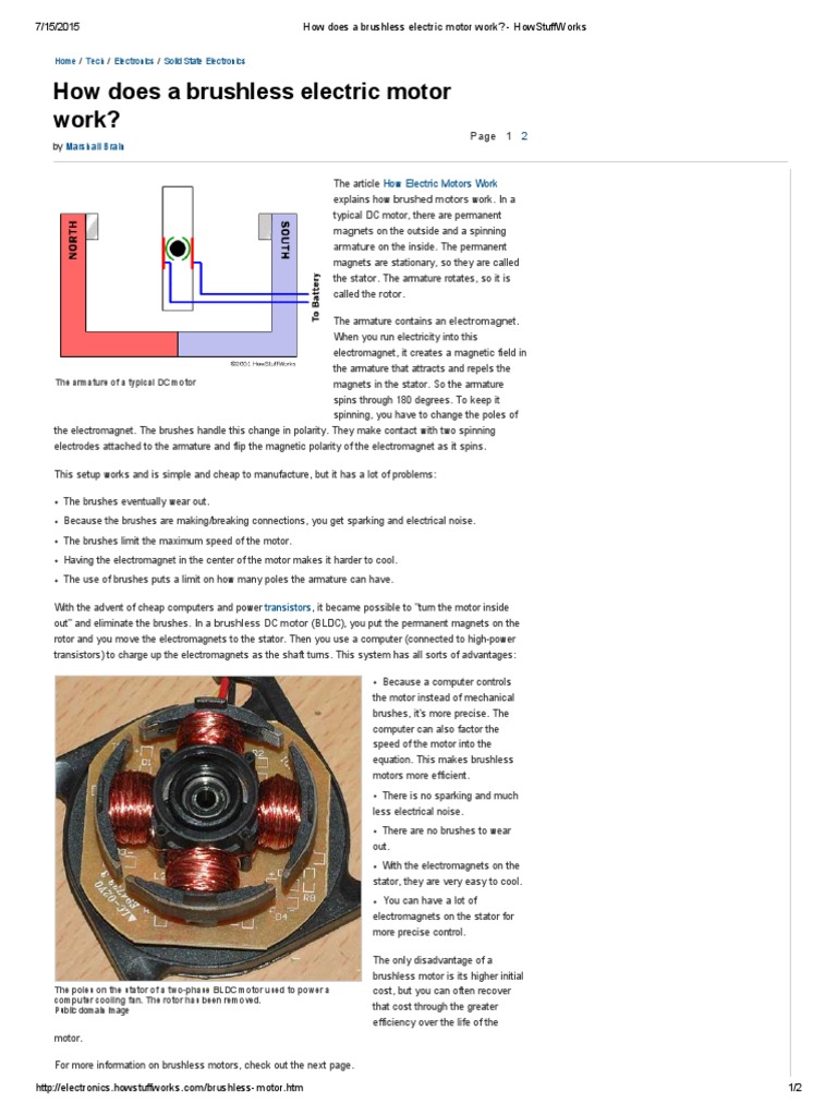 How Brushless Motors Operate | PDF | Electric Motor | Electromagnetism