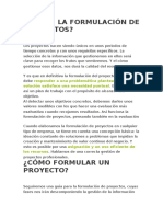 QUÉ ES LA FORMULACIÓN DE PROYECTOS