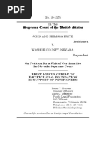 Brief Amicus Curiae of Pacific Legal Foundation in Support of Petitioners, Fritz v. Washoe County, No. 19-1175 (Apr. 24, 2020)