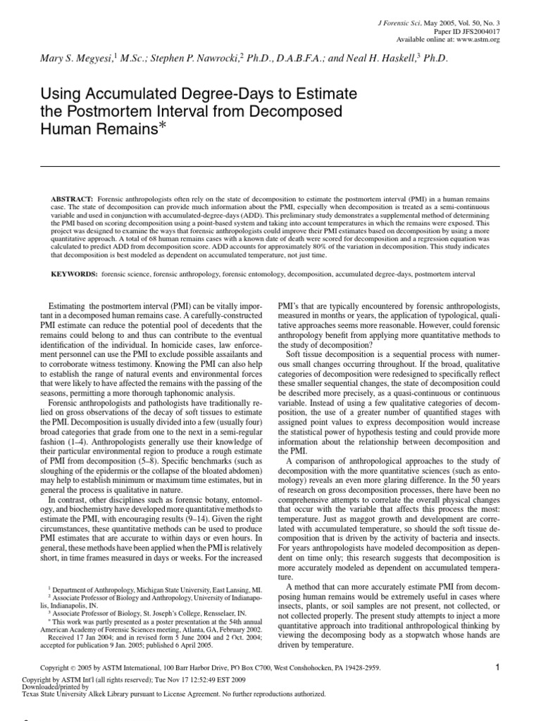 ADD Postmortem Interval | PDF | Decomposition | Regression Analysis
