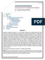 Financial Econometrics: ASSIGNMENT: Functional Forms of Regression Models