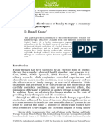 The Cost-Effectiveness of Family Therapy: A Summary and Progress Report D. Russell Crane