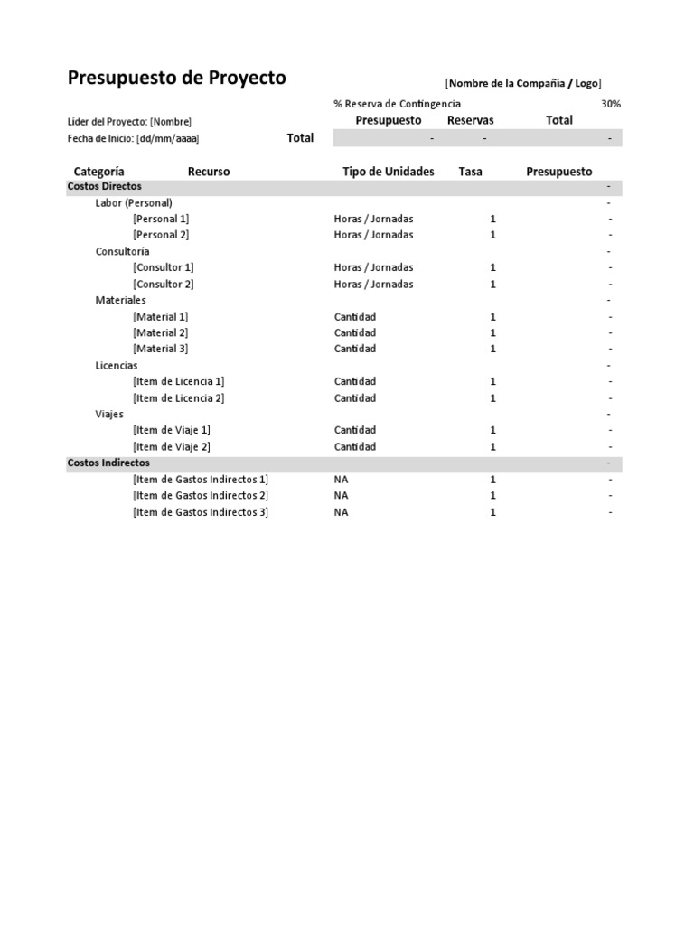 Plantilla Presupuesto | PDF | Presupuesto | Microsoft Excel