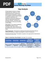 Gap Analysis: Course Planning Tip Sheet