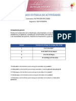 Calendario - Entrega - Actividades - Dietoterapia