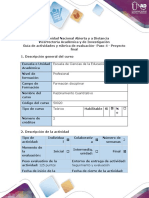 Guía de actividades y rúbrica de evaluación - Paso 4 - Proyecto Final 