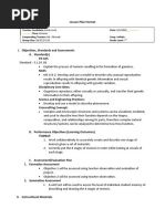 Lesson Plan 01 BIO (Grade 9) | PDF | Rna | Dna