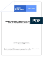 Orientaciones para El Manejo, Traslado y Disposición Final de Cadáveres Por COVID-19