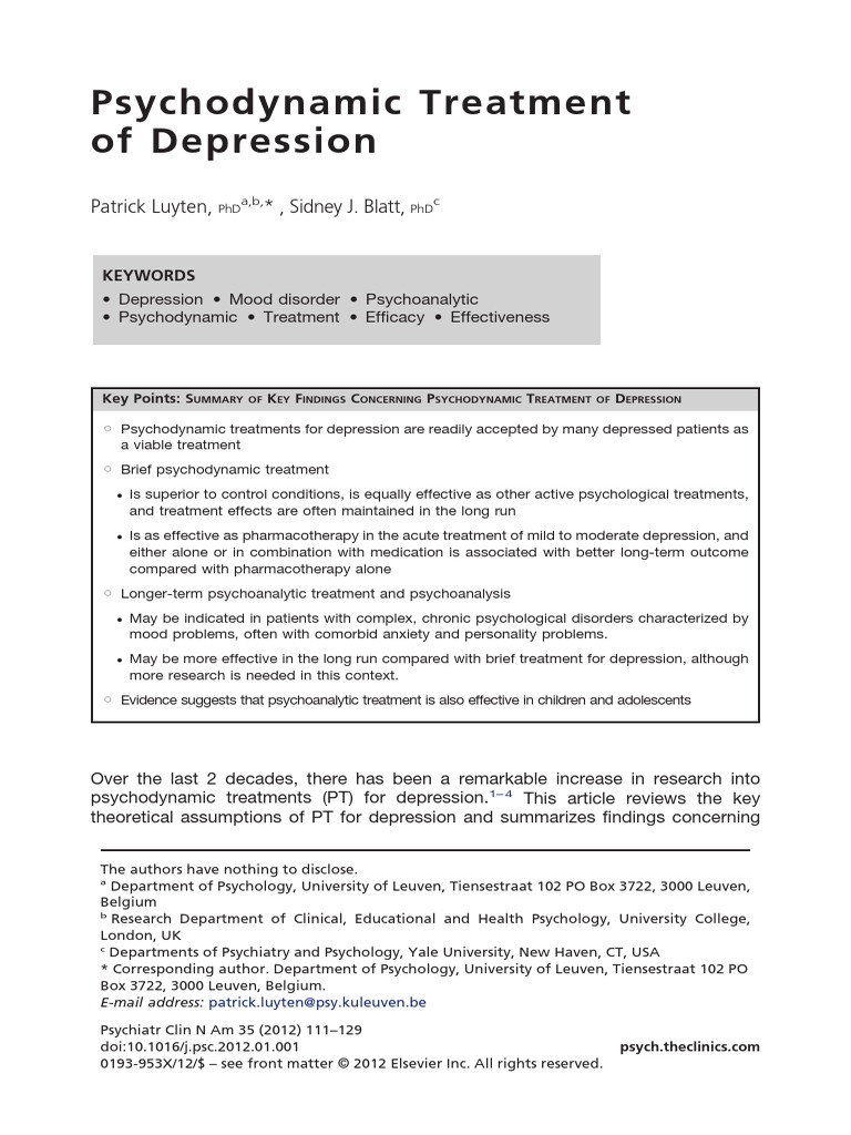 Psychodynamic Treatment Plan – What Is a Treatment Plan in Therapy ...