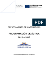 ProgDidacMate DEPARTAMENTO DE MATEMÁTICAS PROGRAMACIÓN DIDÁCTICA
