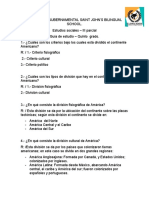 Guía de Estudios Sociales sobre la División del Continente Americano