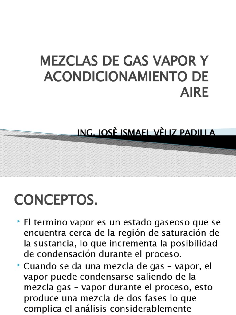 Presentaciòn Mezclas de Gas Vapor y Acondicionamiento de Aire (P-3 ...