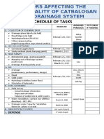 Schedule of Tasks: Factors Affecting The Functionality of Catbalogan City Drainage System