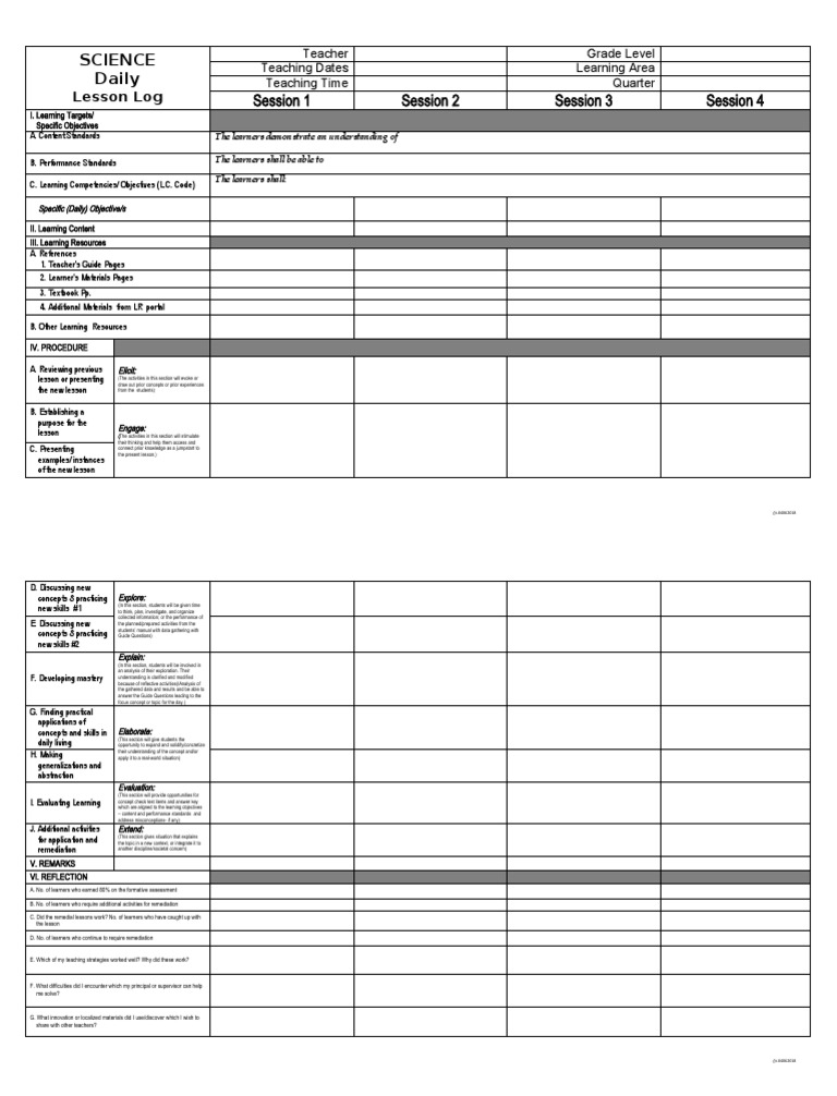 DLL 7es Template | PDF | Change | Learning