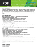 Vmware Vsphere: Install, Configure, Manage: Course Overview