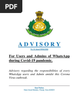 Advisory: For Users and Admins of Whatsapp During Covid-19 Pandemic