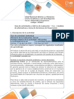 Guía de Actividades y Rúbrica de Evaluación - Unidad 1 - Paso 2 - Análisis de Alternativas y Toma de Decisiones de Financiación