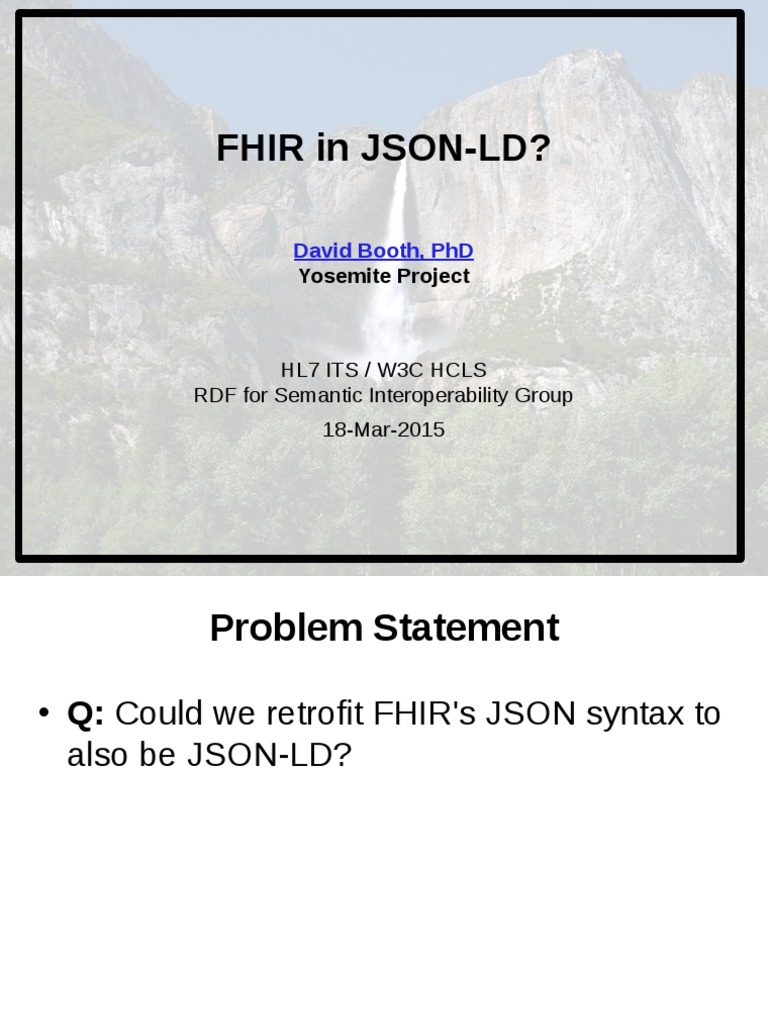 Fhir in Json LD PDF Resource Description Framework Json