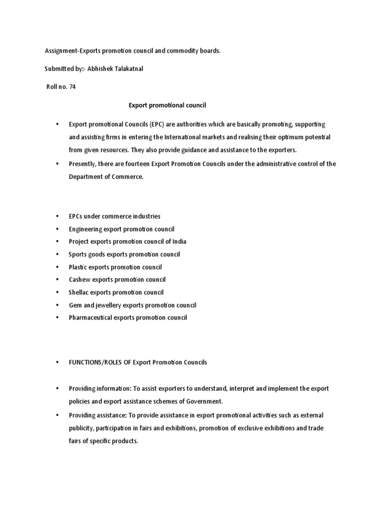 Assignment EPC and CB | PDF | Exports | Trade