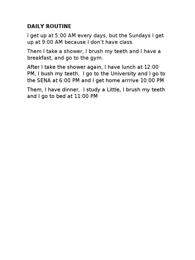 My Daily Routine Breakdown | PDF