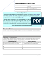 Project Charter For Medium Sized Projects