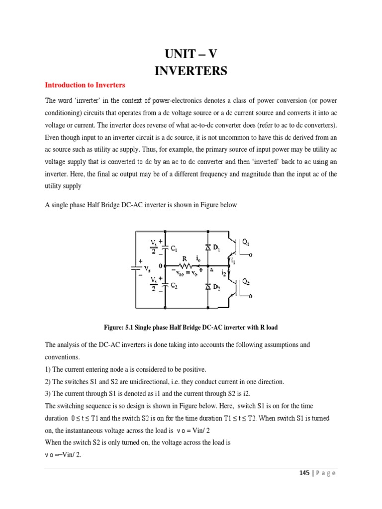 Unit - V Inverters | PDF | Power Inverter | Capacitor