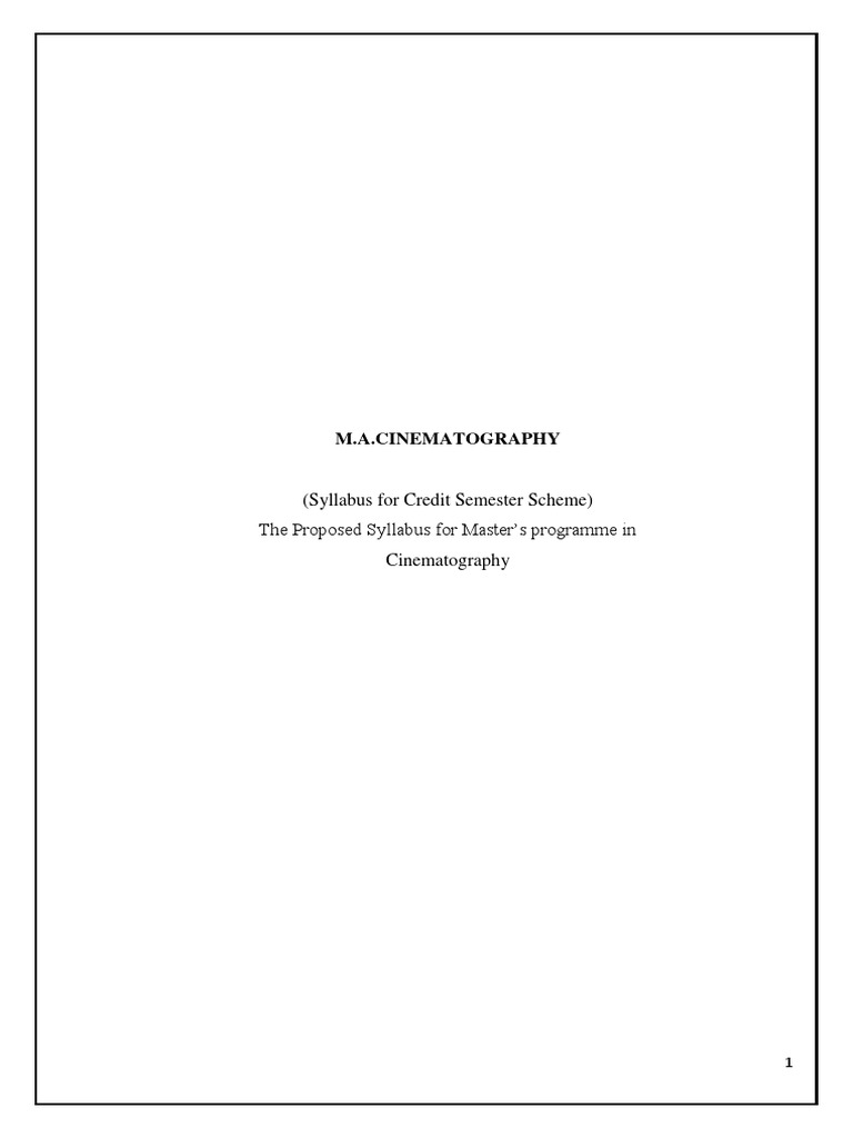 MA Cinematography 1 PDF | PDF | Camera | Camera Lens