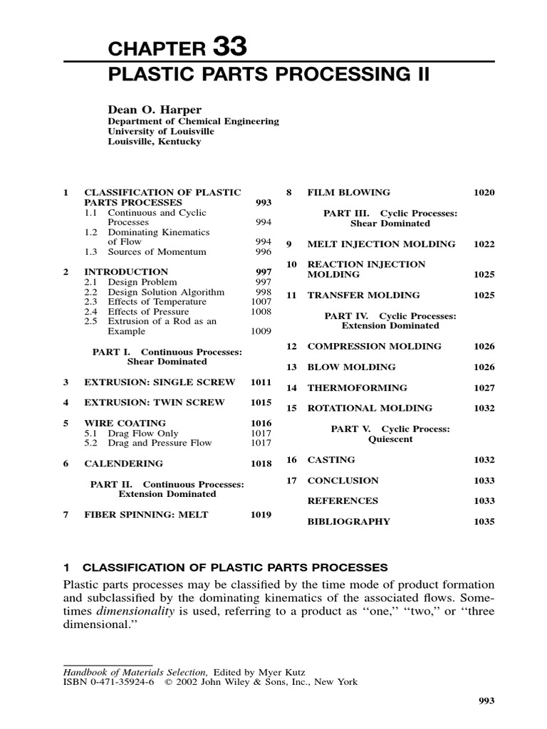 Classification of Plastic Processing Methods | PDF | Viscosity | Fluid ...