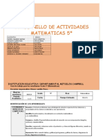 Cuadernillo de actividades matemáticas 5o