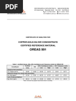 OREAS 991 Certificate