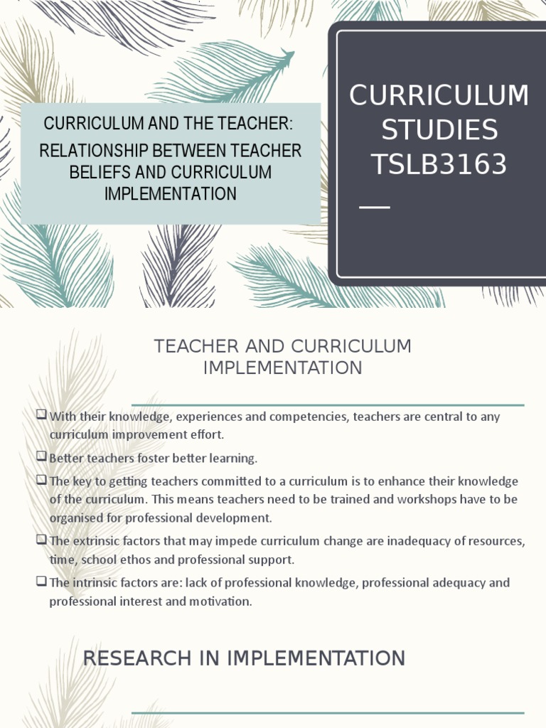 Teacher Beliefs in Curriculum Implementation | PDF | Curriculum ...