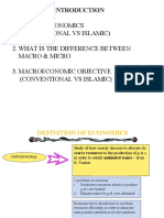 What Is Economics (Conventional Vs Islamic) 2. What Is The Difference Between Macro & Micro 3. Macroeconomic Objective (Conventional Vs Islamic)