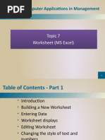 STID1103 Computer Applications in Management: Topic 7 Worksheet (MS Excel)