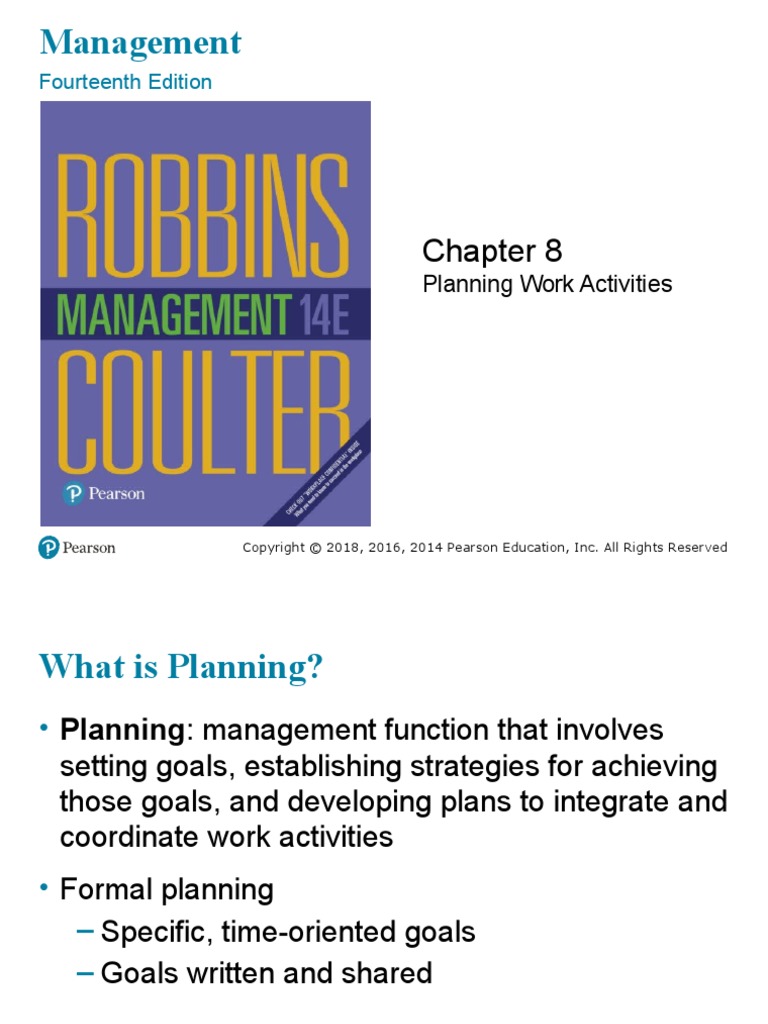 LECTURE 05 Planning Work Activities PDF Goal Goal Setting