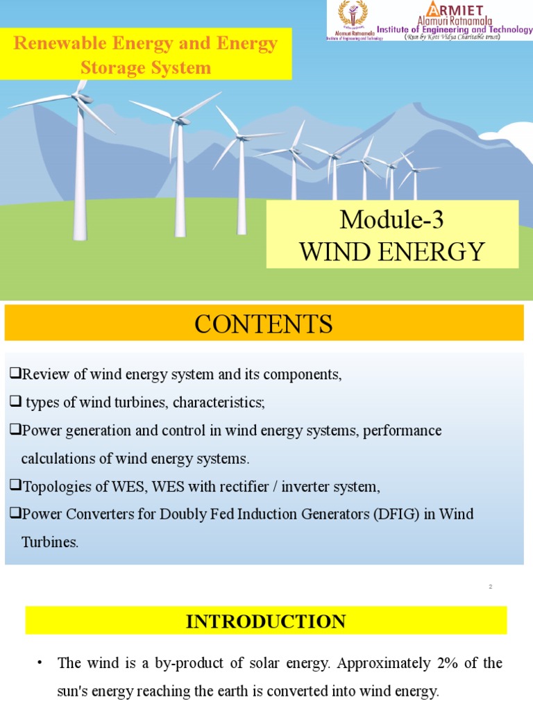 Renewable Energy and Energy Storage System | PDF | Wind Turbine | Wound